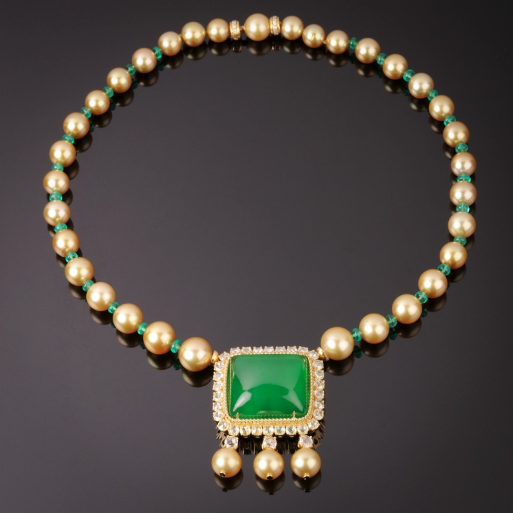 Labuan, Pearl, coloured gem, hard stone and diamond necklace